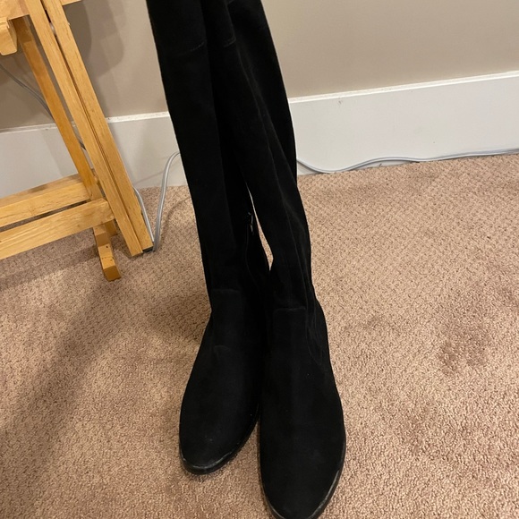 Black suede thigh high boots - Picture 3 of 7
